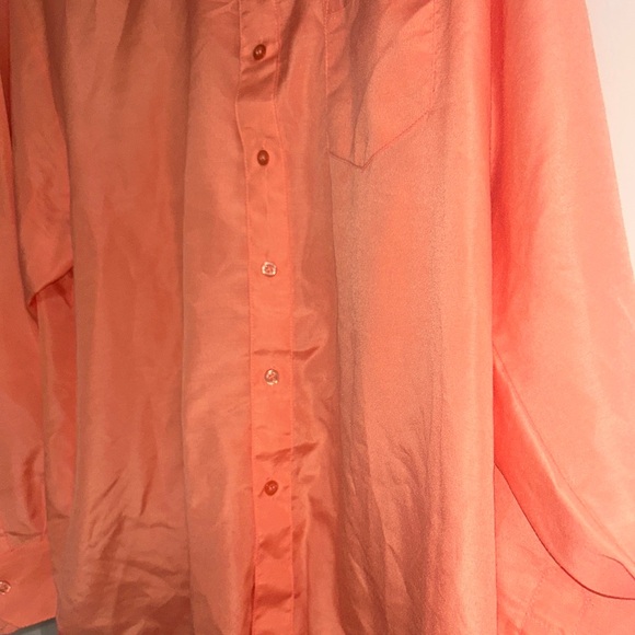 Vittorino Dress Shirt Men's Size XL 17-17 1/2 35-36 Orange Long Sleeve - Picture 7 of 11